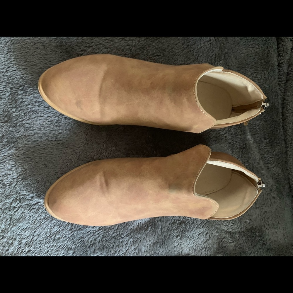 Tan booties